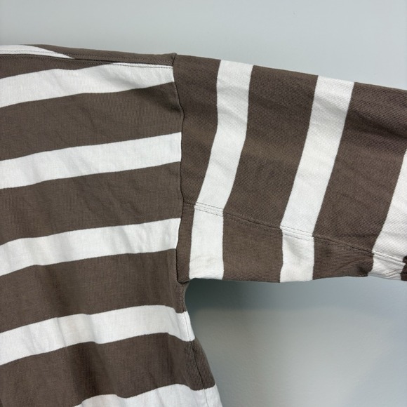 AYR The Early Mornings Striped Top Womens M Brown Ivory - Picture 6 of 12